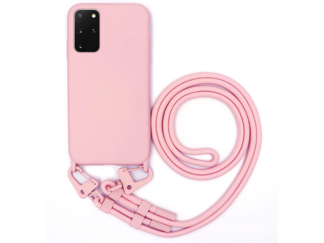 Correia Colar Fino para Samsung Galaxy S20 Plus HONGWE. Anti-Choque Rosa