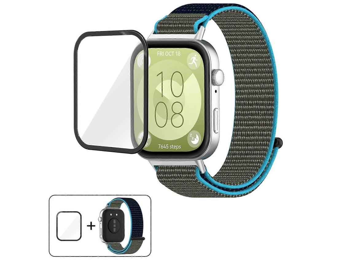 Pulseira De Relógio Em Nylon Com Fecho De Velcro E Película Curva 3d