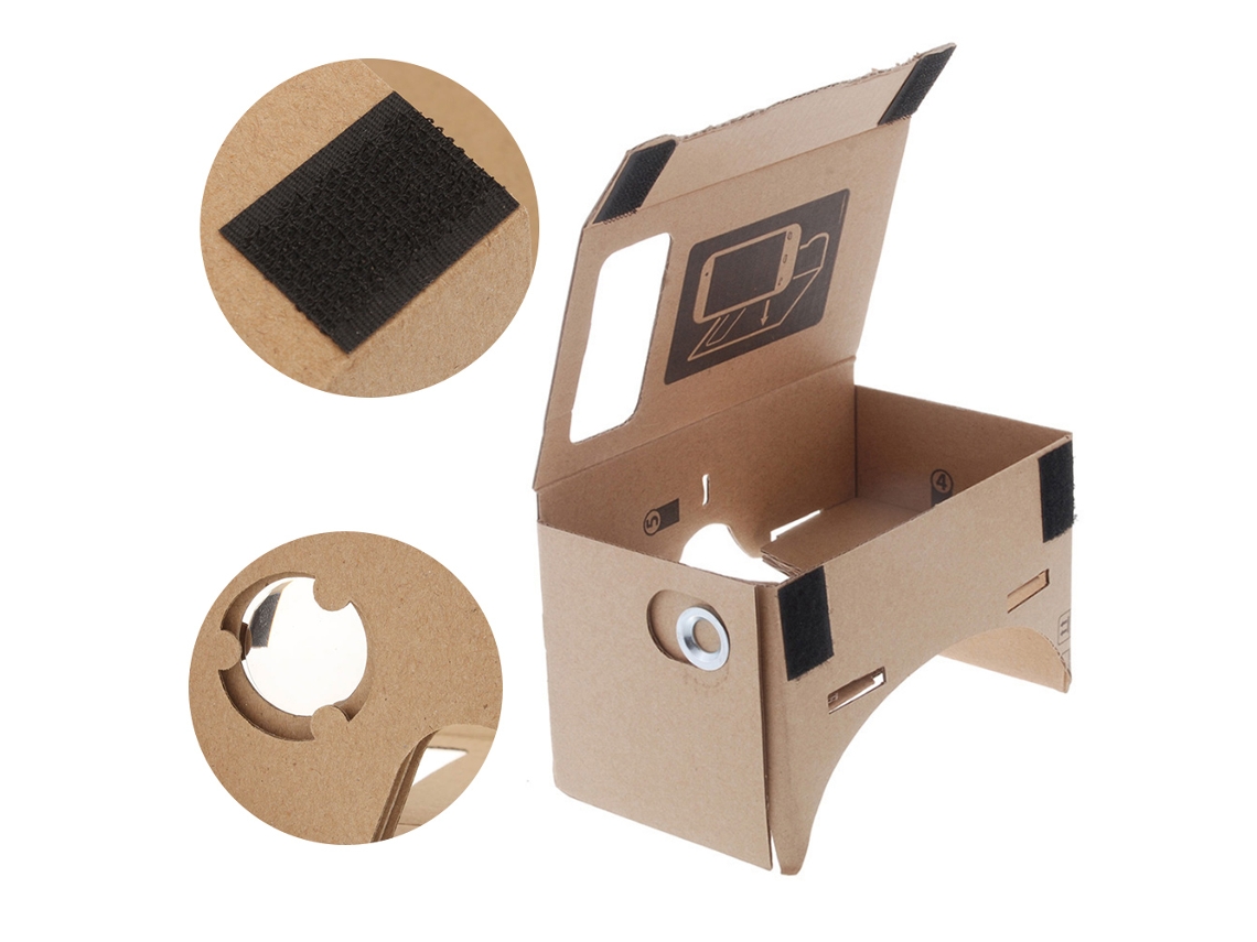 Óculos De Realidade Virtual Vr De Papelão Diy Para Visualização 3d Com Celular Tela 5.0"