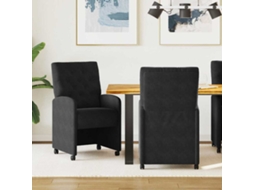 Vidaxl Cadeiras De Jantar Com Rodas 2 Pcs Preto 58 X 67 X 97 Cm Veludo