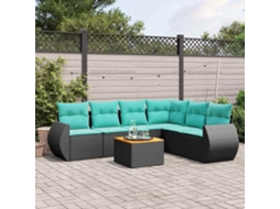 Conjunto de Jantar para Jardim com 7 Peças em Madeira de Acácia Maciça 150x200 cm VIDAXL