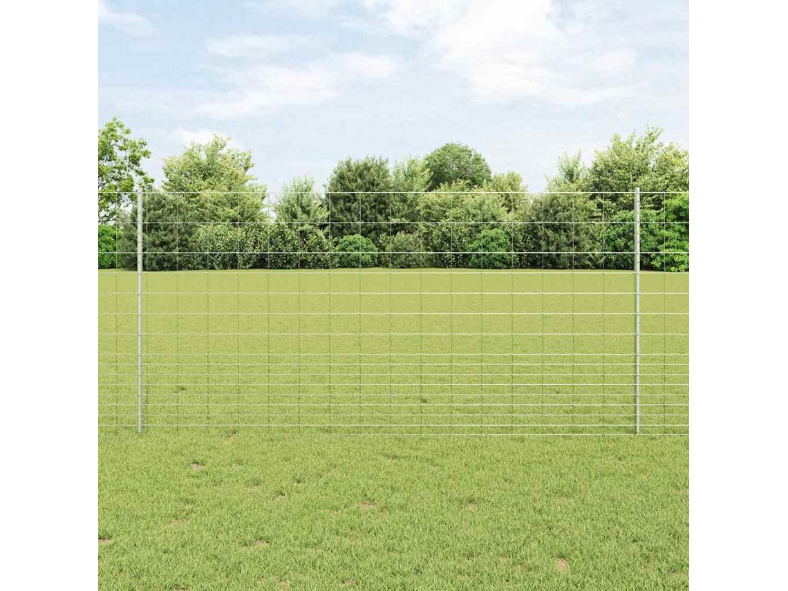 Vidaxl Cerca Selvagem Para Exterior Com Postes 25 X 1,2 M Prateado