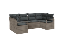 Conjunto 6 Móveis De Jardim Vidaxl Cinzento Vime Pe (234 X 122 X 85 Cm)
