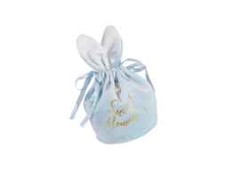 Bolsa de Algodão com Orelhas de Coelho e Estilo Pérola, Azul Claro LAXISCREED