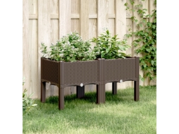 Vidaxl Vaso/floreira De Jardim C/ Pernas 80x40x42 Cm Pp Castanho
