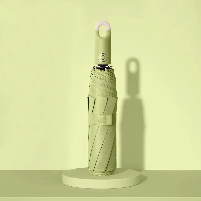 (luz Verde, 8k) Guarda-sol Automático Com Trava Para Proteção Solar E Uv Dobrável E Resistente Ao Vento