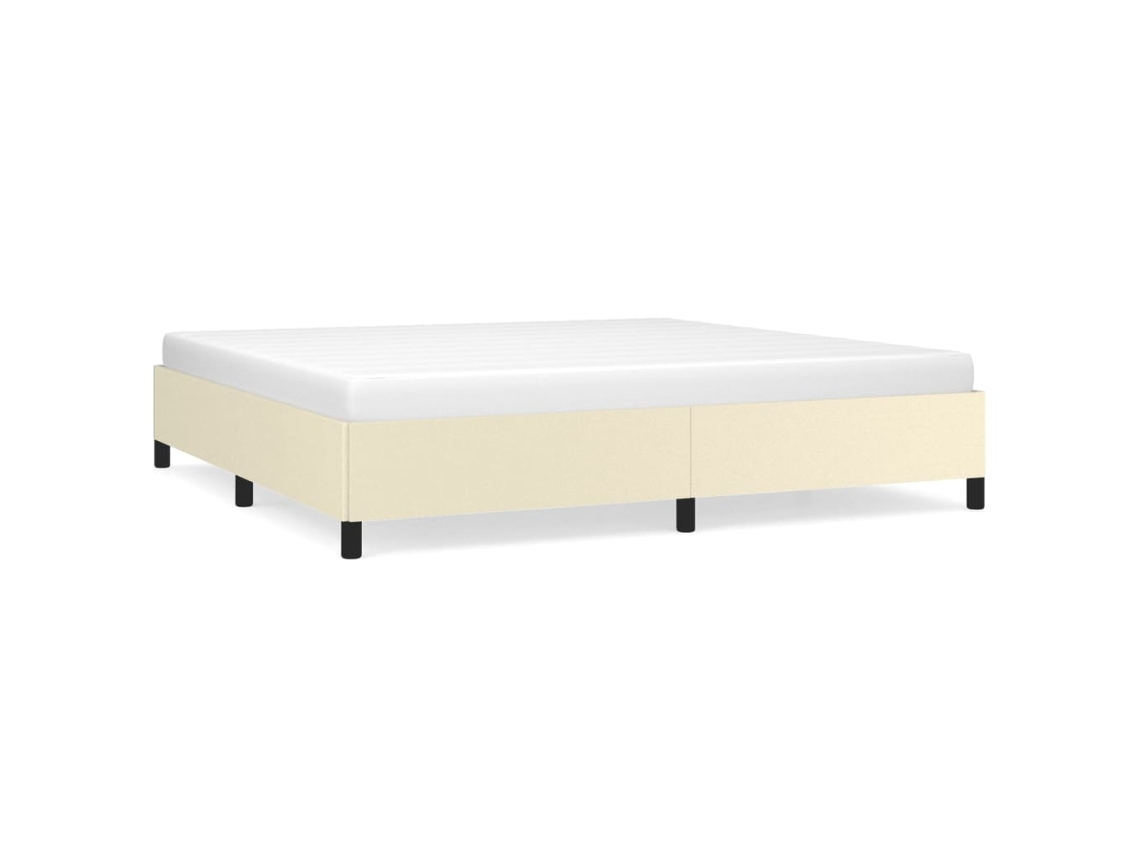 Bed Frame, Bed Frames Vidaxl Creme Couro Artificial (200 X 200 Cm)