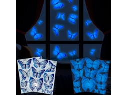 Lurelia Adesivo 3d Borboleta Folhas Pvc Autoadesivo Impermeável Removível 1 Folha 15x20 Cm Quarto Sala Escritório