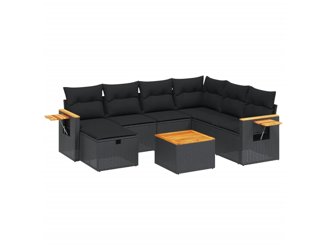 Garden Sofa Set, Garden Sofa Sets Vidaxl Preto Rattan / Vime (n/a)