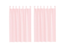 Cortinas de Voile com Laços 2 Pcs Rosa claro 140x175 Cm MAISON EXCLUSIVE