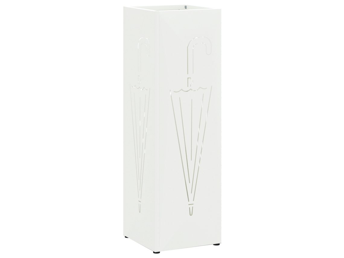 Conjunto 1 Suporte De Guarda-sol Vidaxl Branco Aço (15,5 X 15,5 X 49 Cm)