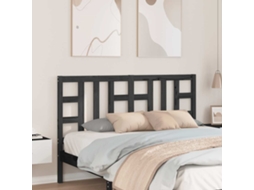 Vidaxl Cabeceira De Cama 146x4x100 Cm Pinho Maciço Preto