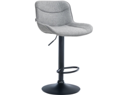 Banqueta giratória X1, formato ergonômico, costura decorativa, tecido cinza, estrutura de metal preto 10_0005824