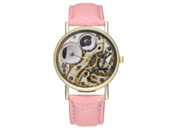Reloj De Pareja Zhoulianfa De Cuero Casual Coreano Con Quartzo Rosa T159-a