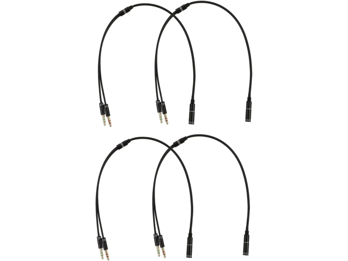 Cabo Extensor De Áudio Com 4 Conectores, Microfone De Computador