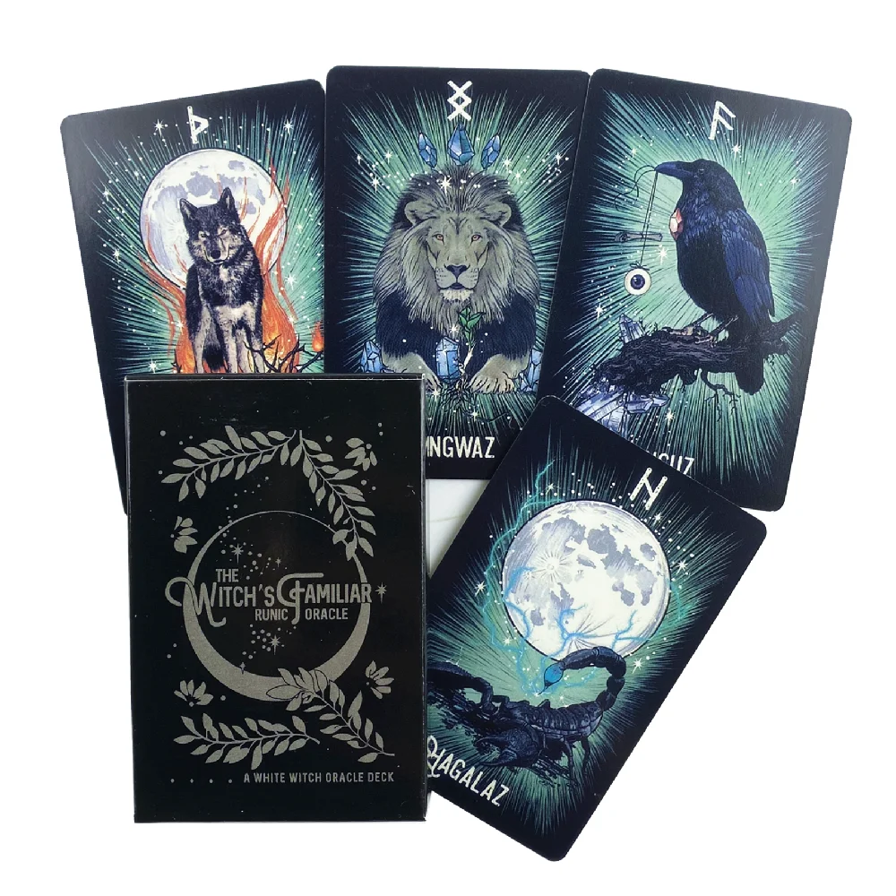 Cartas Oráculo Rúnicas Familiares da Bruxa, Tabuleiro de Profecias para Adivinhação, Cartas de Tarô, Jogo para Reunião Familiar MDUG
