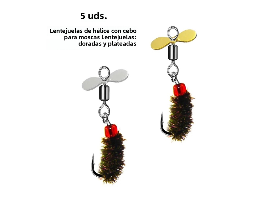 (c5 Peças) Iscas Artificiais De Pesca Com Mosca, Movidas A Insetos E Com Anzóis, Incluindo Iscas Para Pesca Com Mosca Tipo Ninfa.