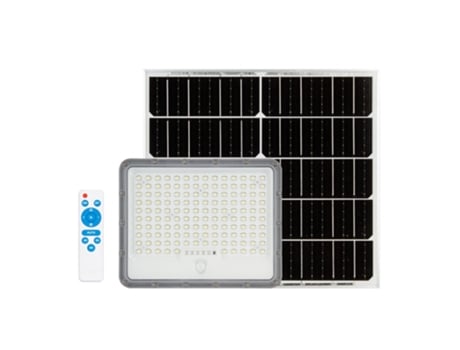 Projetor Solar Led 200W 2500 Lumens com Sensor 184 Leds com Controle Remoto Painel Separado 7500K JANDEI