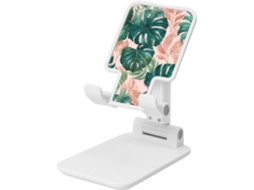 Suporte Dobrável Para Celular Monstera, Com Estampa De Mandala Folhas Tropicais, Ângulo Ajustável, Altura Para Mesa