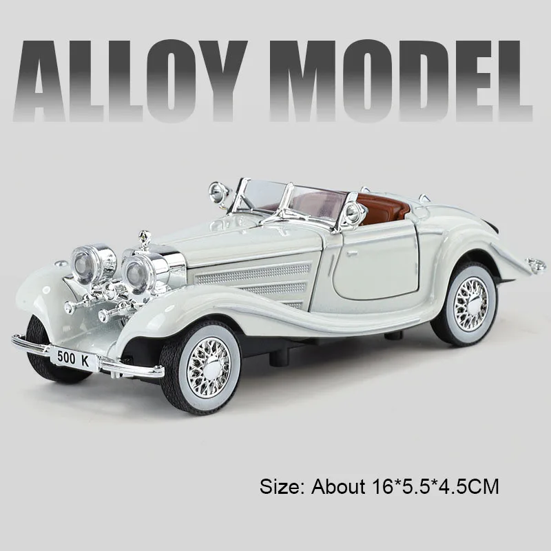 (500k Branco) Miniatura De Carro Em Escala 1:32, Portas Que Abrem, Carroceria De Metal Fundido, Efeitos Sonoros E De Luz.