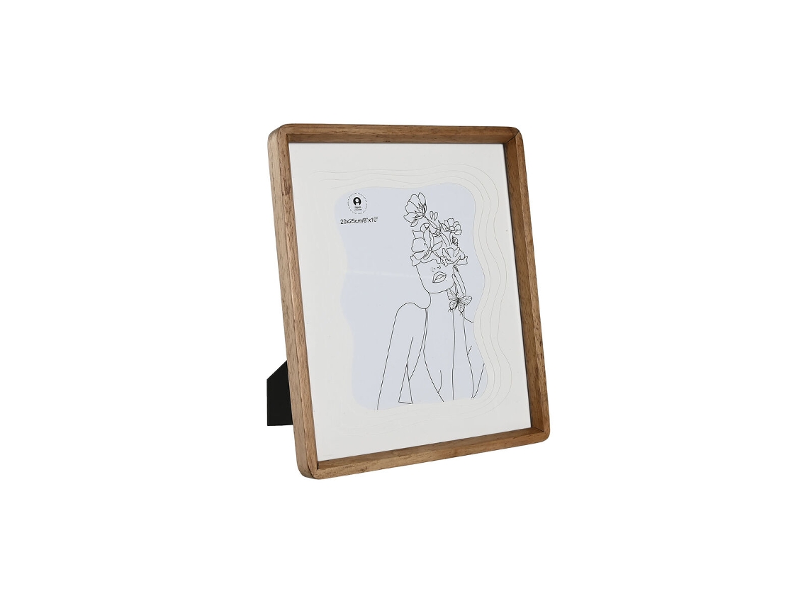 Moldura de Fotos HOME ESPRIT Branco Castanho Cristal Acácia Escandinavo 27 x 2,8 x 32 cm