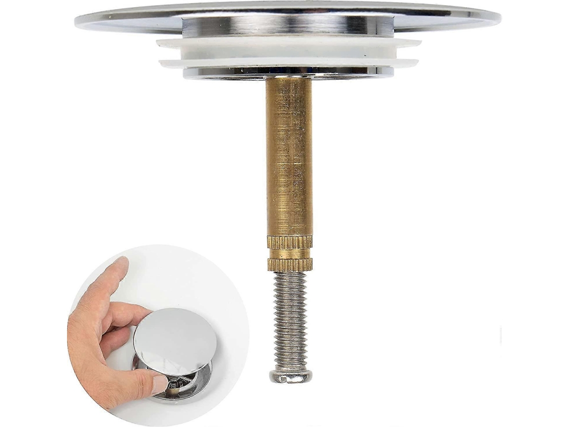 Tampón de Banho Universal 70mm, Ajustável em Altura, Dobro Selo, Latão Cromado, Antifurto, Fácil de Limpar | S/MARCA