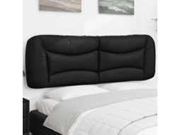 Vidaxl Almofadão De Cabeceira Hvar 160 Cm Couro Artificial Preto
