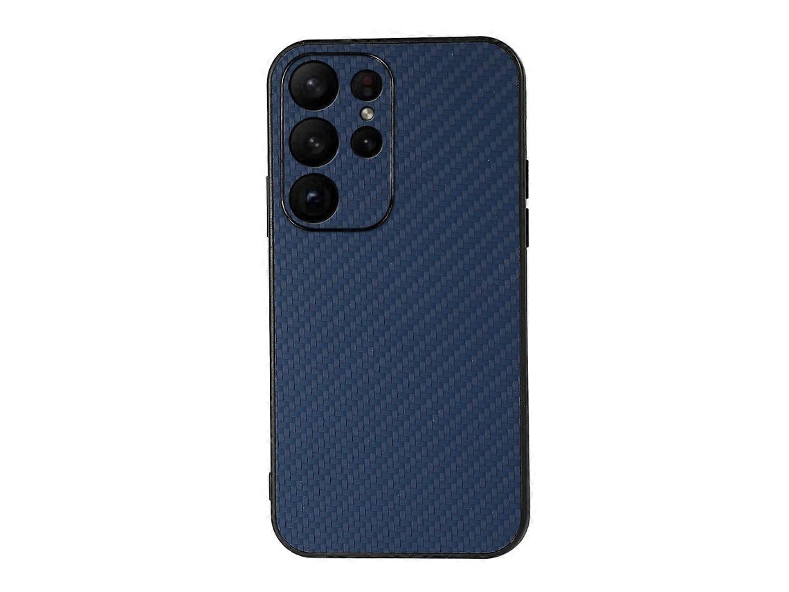 Capa De Celular Em Pu Com Textura De Fibra De Carbono E Orifícios Precisos Para Samsung Galaxy S23 Ultra 5g