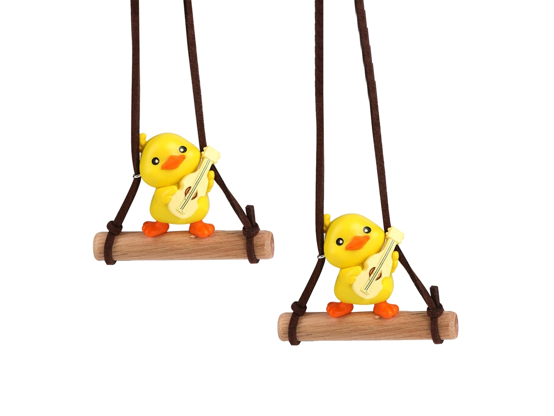 Laxiscreed Conjunto De 2 Enfeites De Pato De Baloiço Para Espelho Retrovisor Do Carro