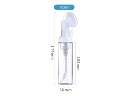 Frasco Dispensador De Espuma 80ml, 174x36mm, Com Escova, Kit 2 Unidades