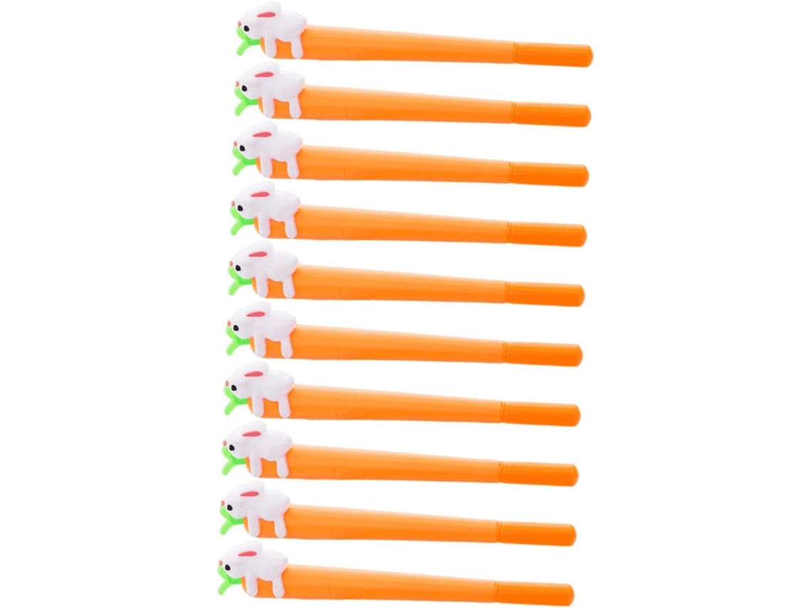 Conjunto De 10 Canetas Em Gel Stobok Formato Cenoura Para Anotações,