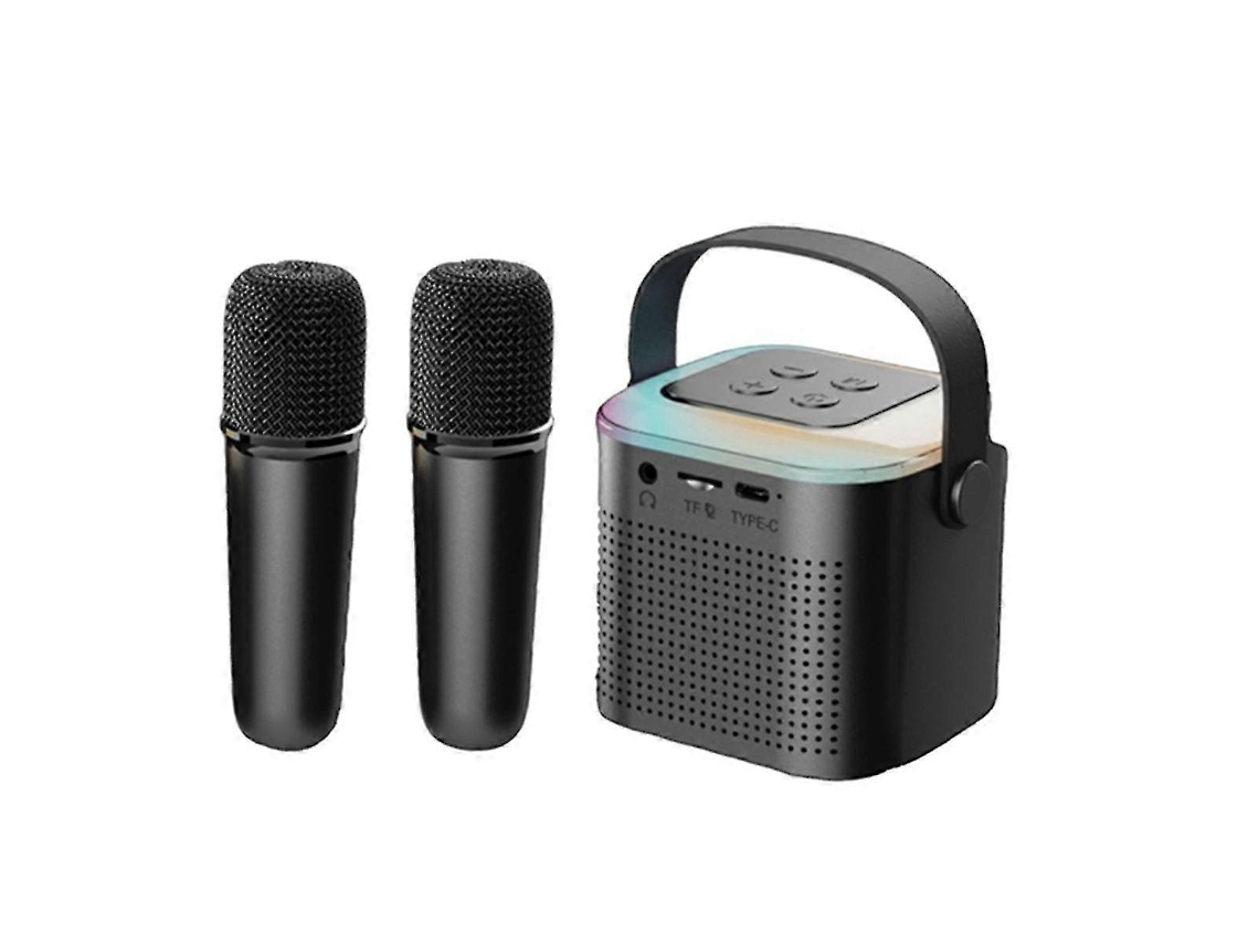 Sistema De Alto Falantes Portáteis Bluetooth 5.3 Com 2 Microfones Sem Fio, Alto Falante Para Canto Doméstico, Preto Olysi Shop