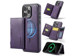 Compre Capa Magking K2 Series Para Iphone 16 Pro Compatível Com Magsafe Pc Tpu Pu Couro Com Bloqueio Rfid E Carteira Roxa