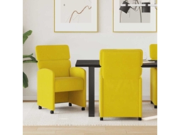 Vidaxl Cadeiras De Jantar Com Rodas 2 Pcs Amarelo 58 X 65 X 98 Cm