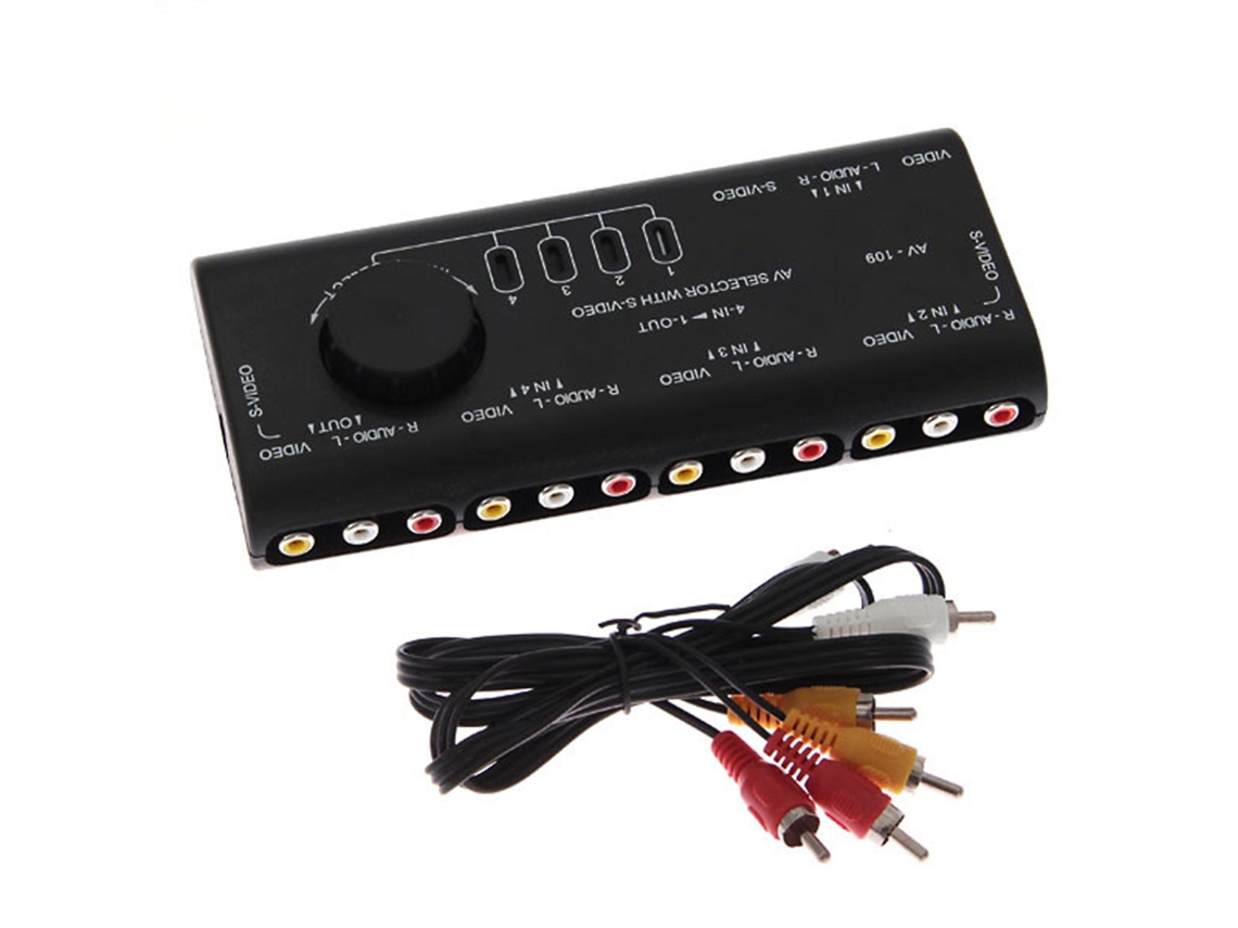 Multifuncional 4 em 1 Interruptor Rca de Áudio e Vídeo para Caixas de Tv de Computador com Projetor ALLINLESS
