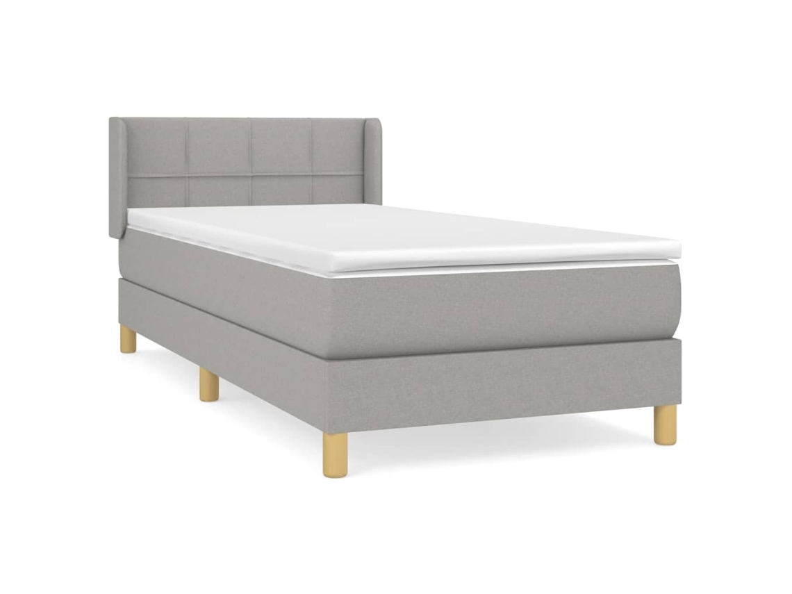 Box Spring Bed, Box Spring Beds Vidaxl Cinzeto Tecido (90 X 200 Cm)