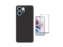 Kit Vidro Temperado Capa Silicone Líquido Phonecare Para Oppo Reno14 Fs 5g - Preto