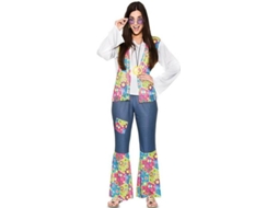 Fato de Mulher DISFRAZZES Hippie Com Flores (Tam: M/L)