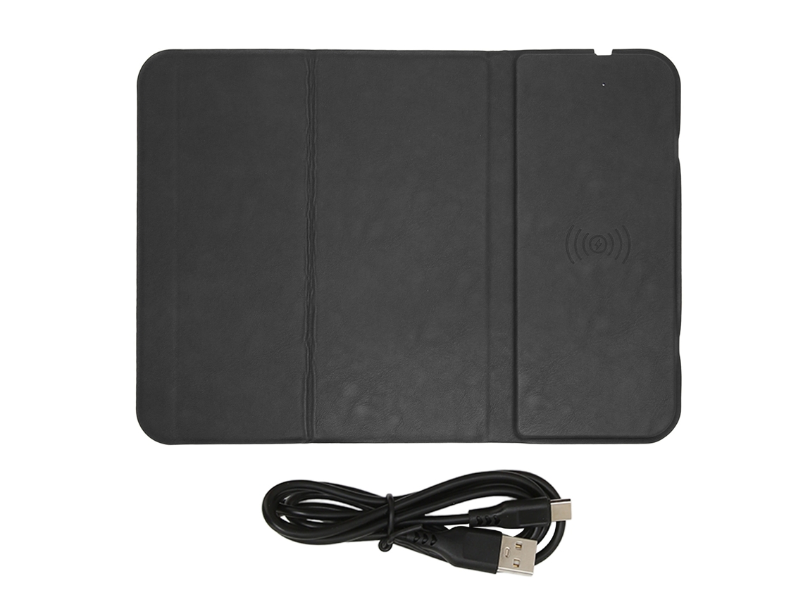 Alfombrilha de rato plegável e leve com carregador sem fios e proteção de segurança para telefone móvel e rato, cinza | S/MARCA