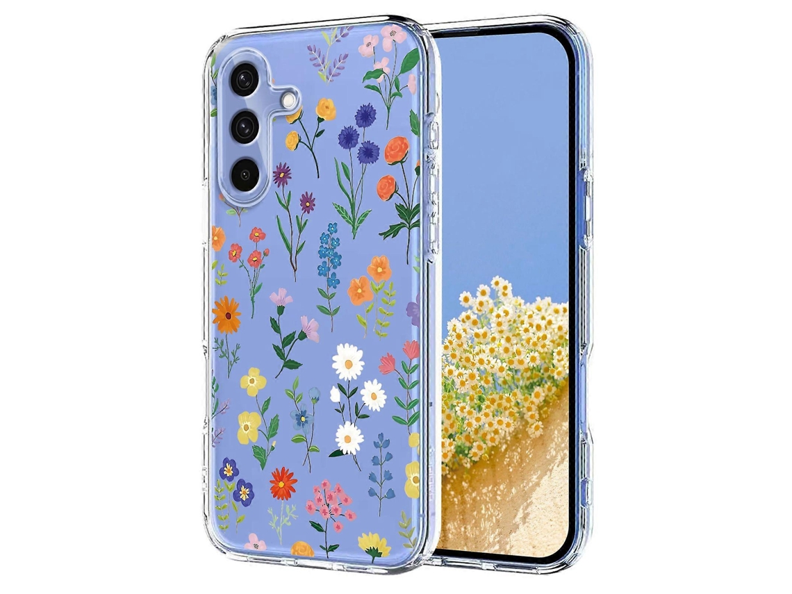 Capa Tkdaddy Para Samsung Galaxy S25 Fe Com Estampa Floral De Borboletas E Capa Traseira De Tpu Com Margaridas