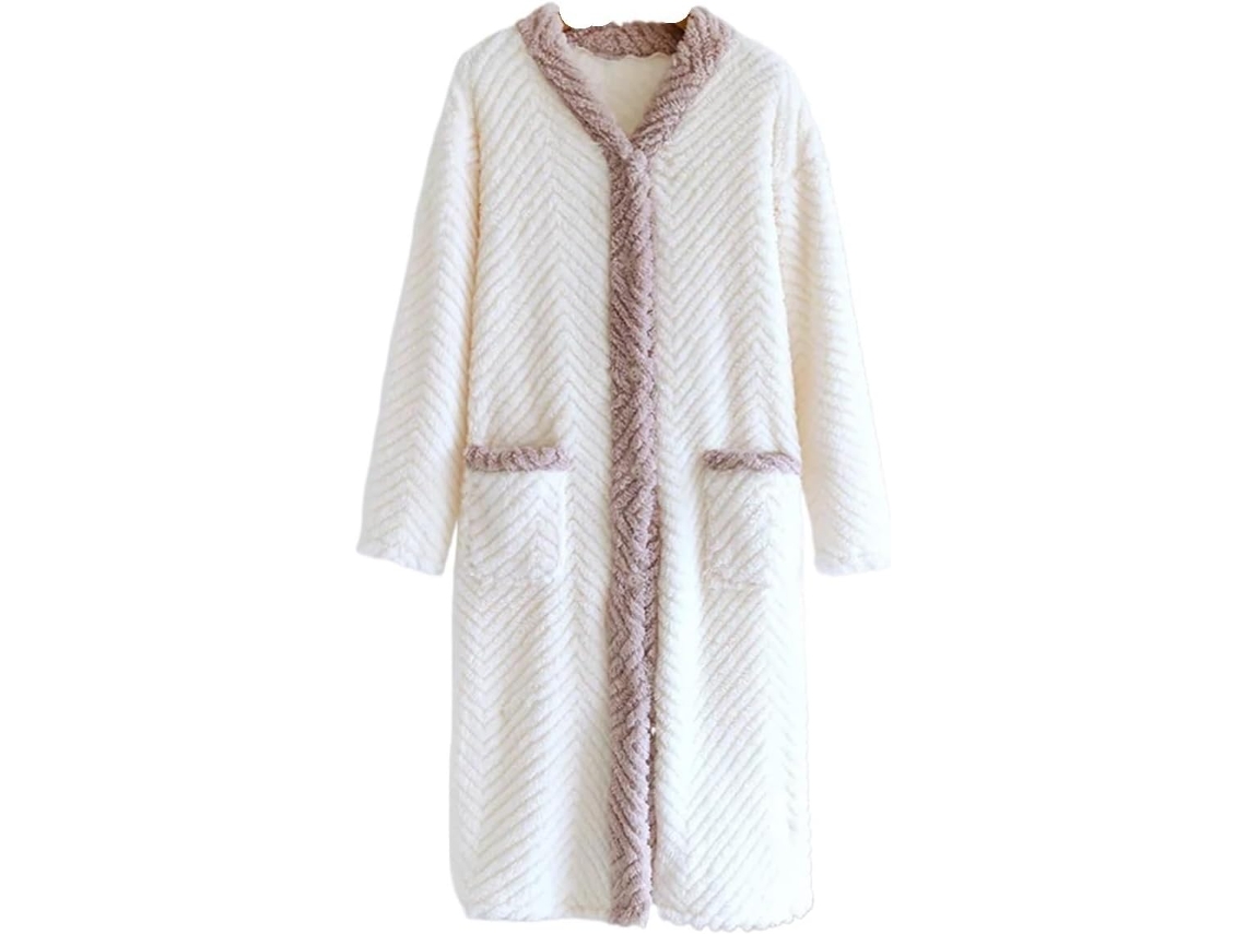 Roupão Dream Catcher Feminino em Veludo Coral para Inverno, Grosso e Quente, Ideal para Banho, Casa | S/MARCA