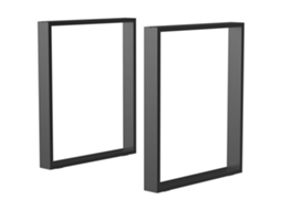 Conjunto De 2 Pernas De Mesa Com Design Retangular Com Parafusos Incluídos Para Mesa Diy 60x72 Cm Preta