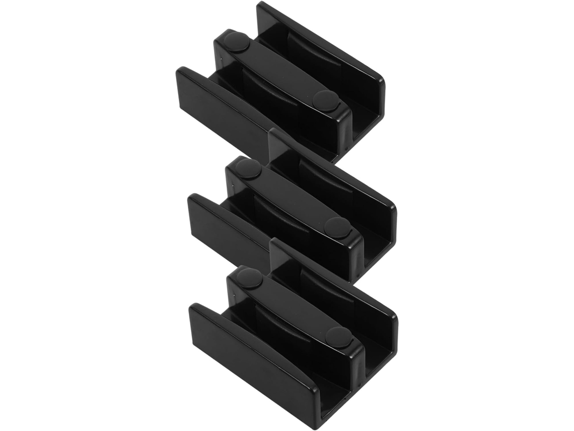 Conjunto De 3 Guias Inferiores Posicionamento Precisão Angooily, Em Plástico Preto, Compatíveis Com Portas De Chuveiro