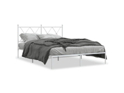 Bed Frame, Bed Frames Vidaxl Branco Aço (135 X 190 Cm)