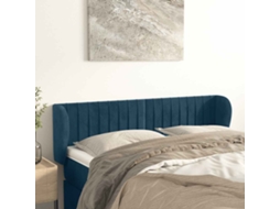 Cabeceira De Cama | Painel De Cama C/ Abas Veludo 147x23x78/88cm Azul-escuro