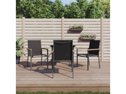 Vidaxl 5 Pcs Conjunto De Jantar Para Jardim Textilene E Aço Preto