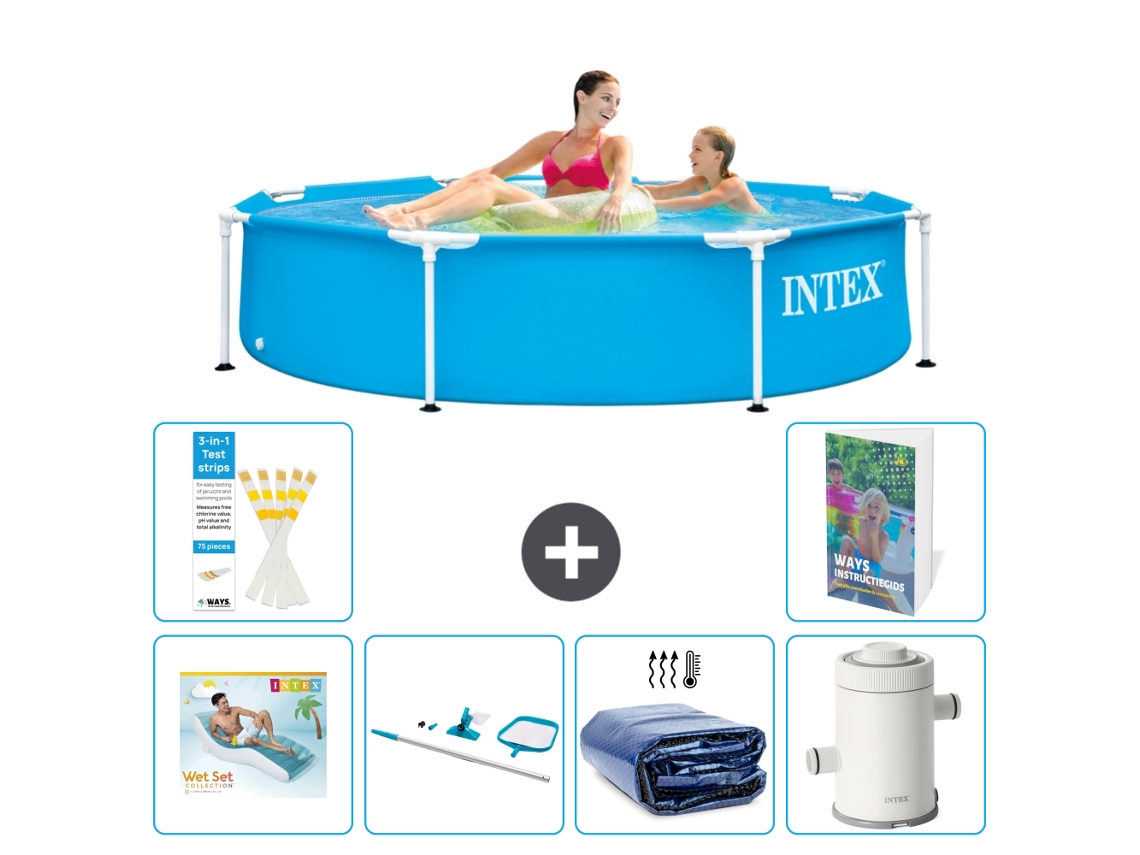 Piscina com Estrutura Redonda 244x51 Cm 5 peças S96 INTEX
