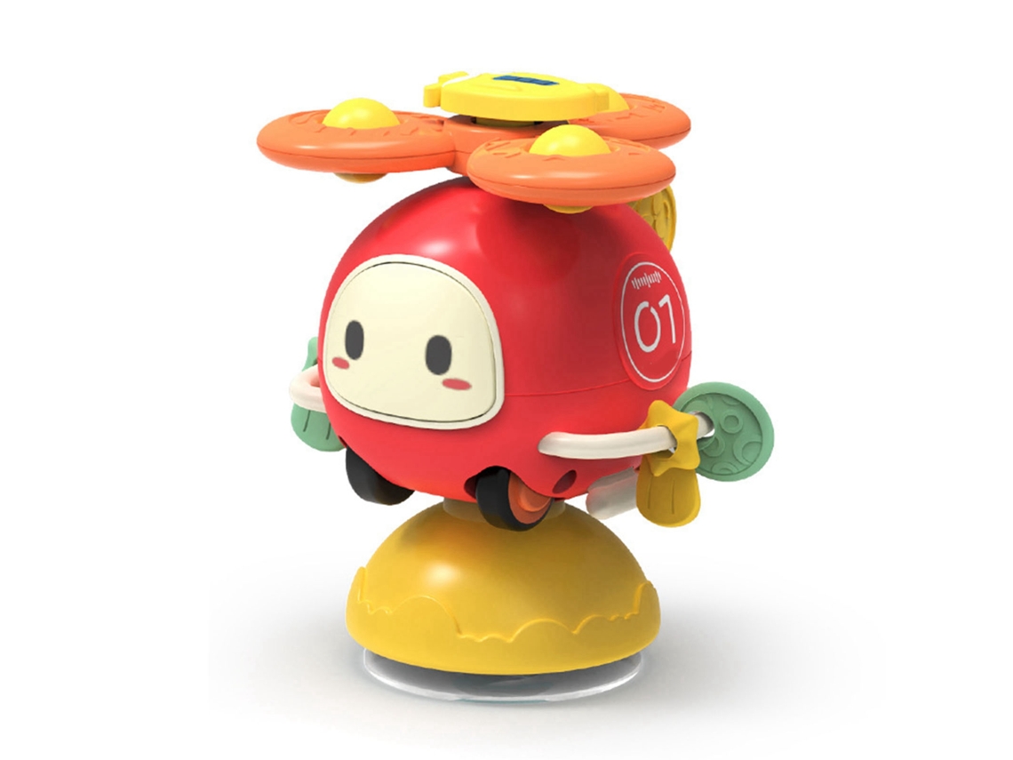 Rebe-brinquedo De Rotação Com Ventosa Desmontável Carro Infantil Cartoon Brinquedo Sensorial Giratório Para Banheiro E Comedor