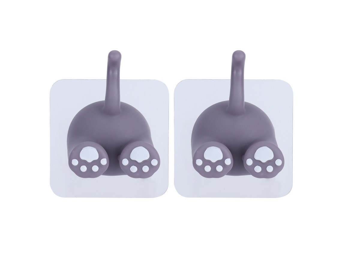 2 Ganchos para Cauda de Animal Sem Furaco para Vidro, Cerâmica, Metal, Mármore, Lavanda