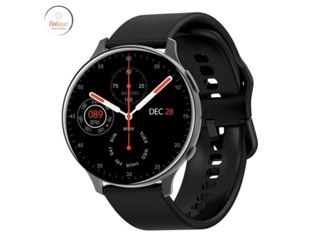 IWEAR Active 2 Aluminium Sport Bt Call Smart Watch 1 3 '' Tela Ips com Monitor de Frequência Cardíaca / Oxigênio Preto